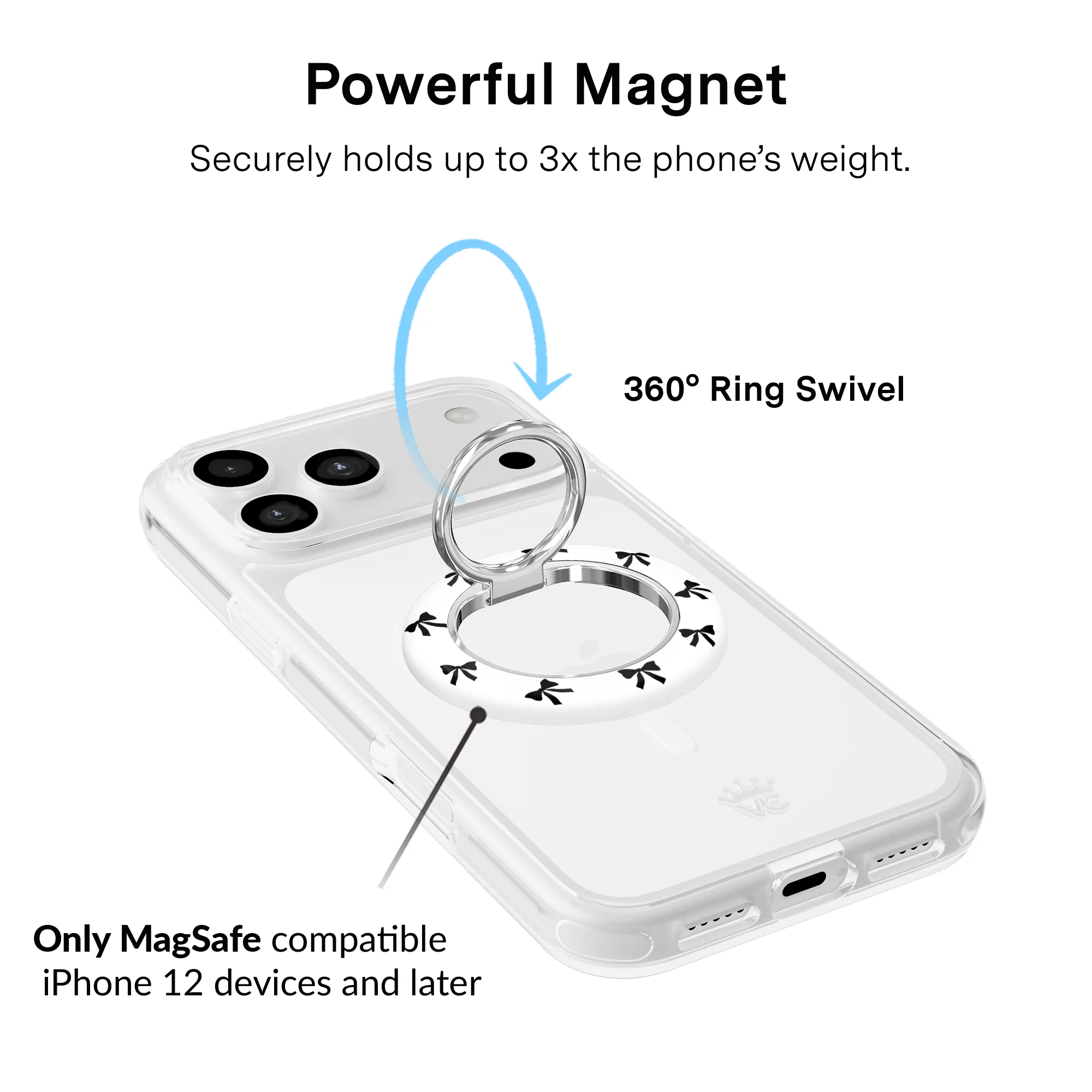 Black Bows MagSafe Grip Ring - Image 2