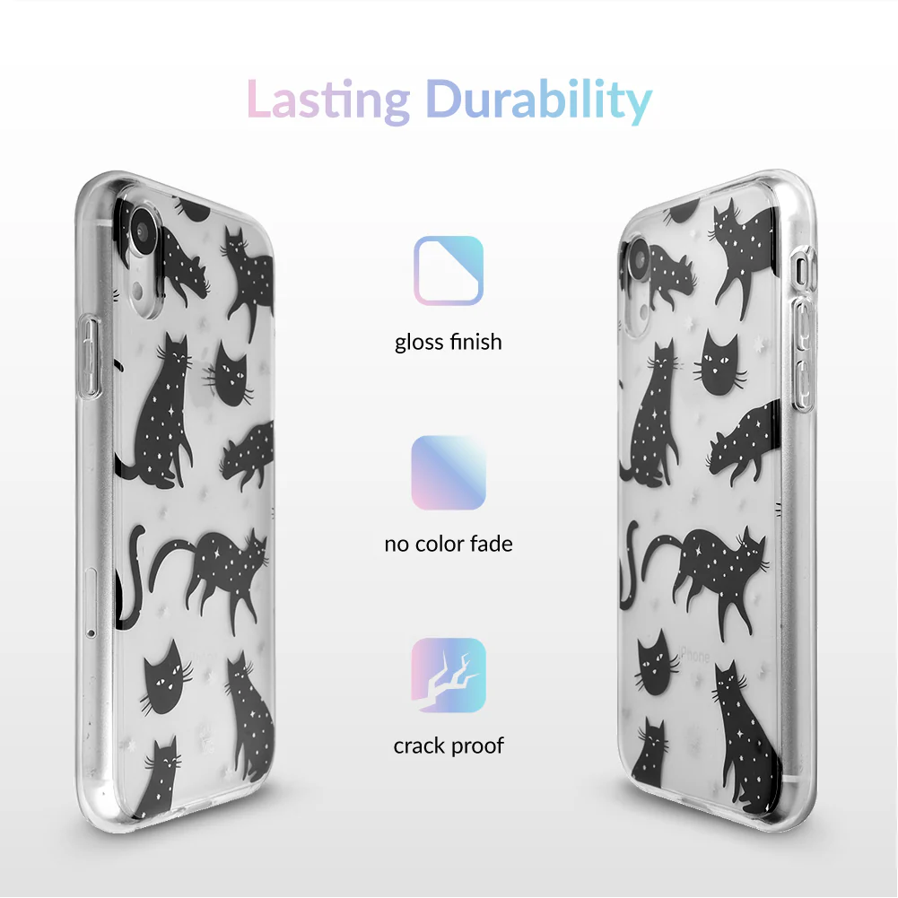Black Cat Clear iPhone Case - Image 29