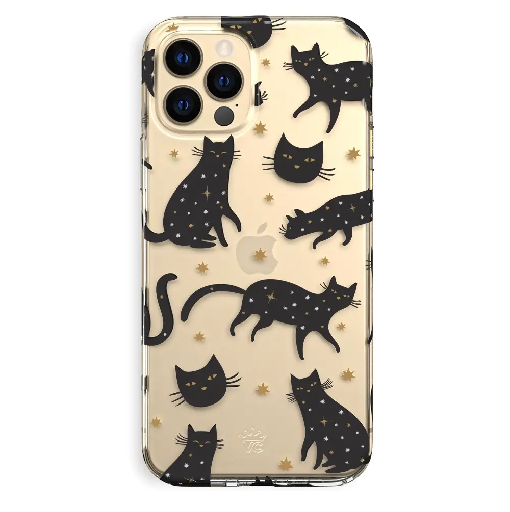 Black Cat Clear iPhone Case - Image 46