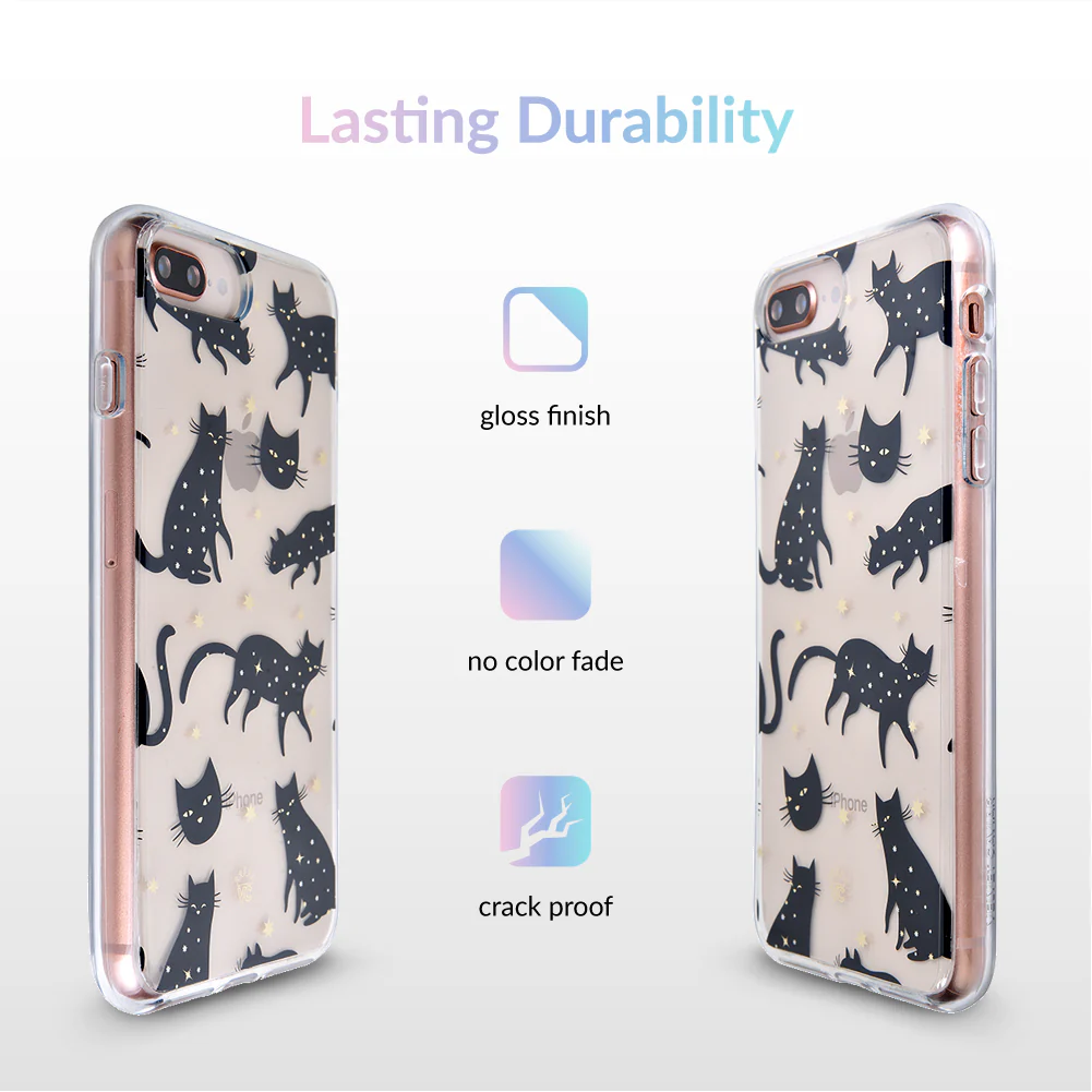 Black Cat Clear iPhone Case - Image 9