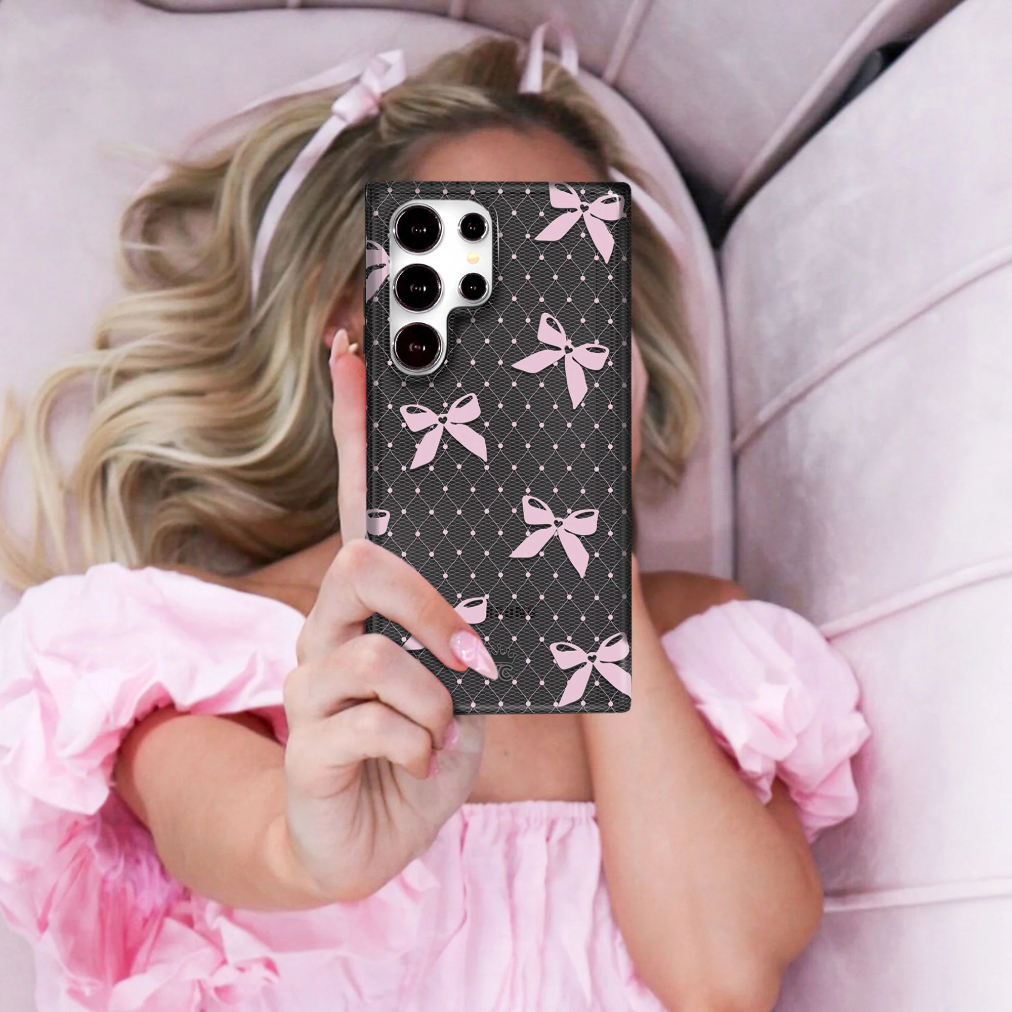 Lacy Pink Bows Samsung Case - Image 14