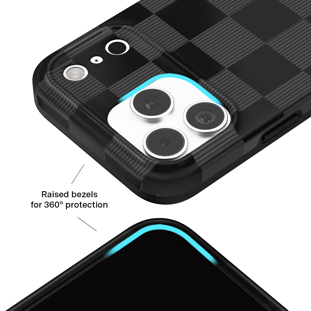 Noir Vibe Checkered iPhone Case - Image 113
