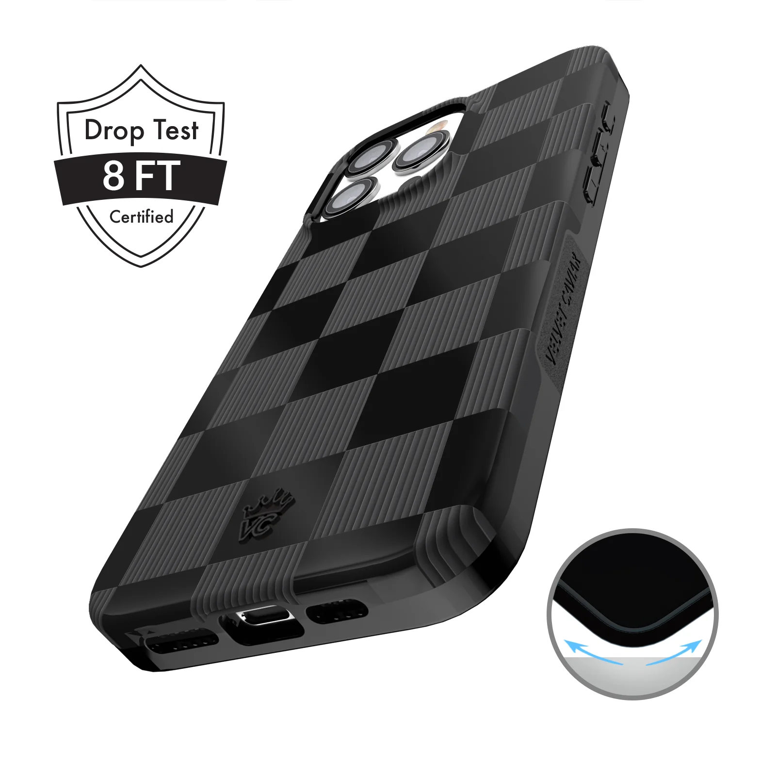 Noir Vibe Checkered iPhone Case - Image 4