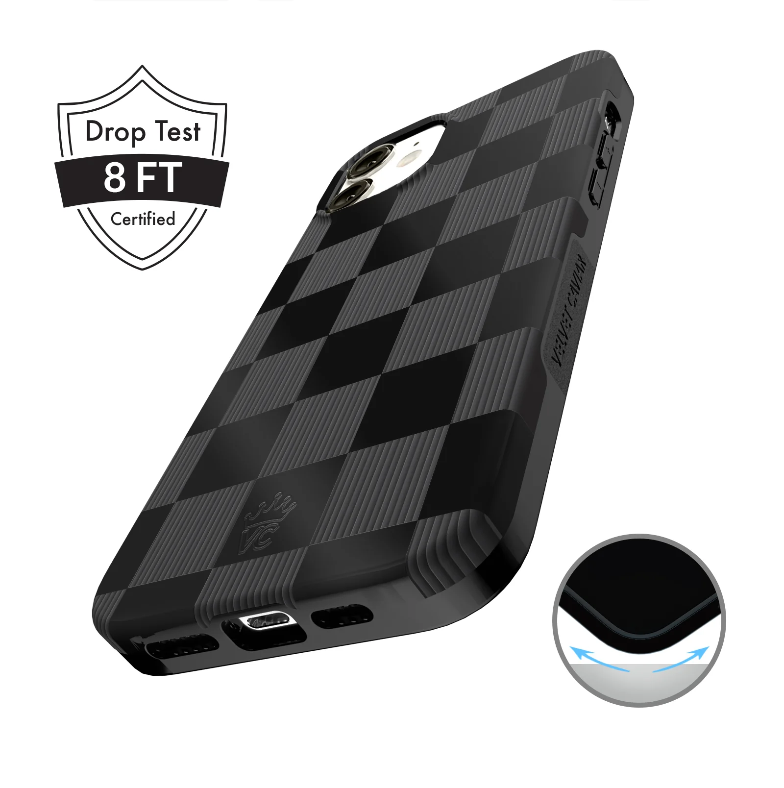 Noir Vibe Checkered iPhone Case - Image 64