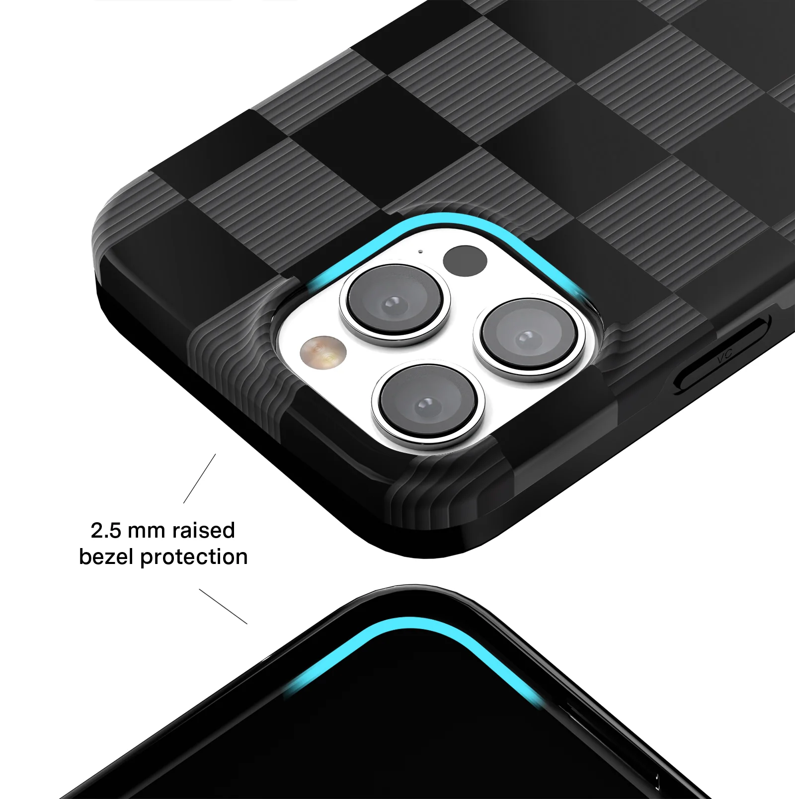 Noir Vibe Checkered iPhone Case - Image 77