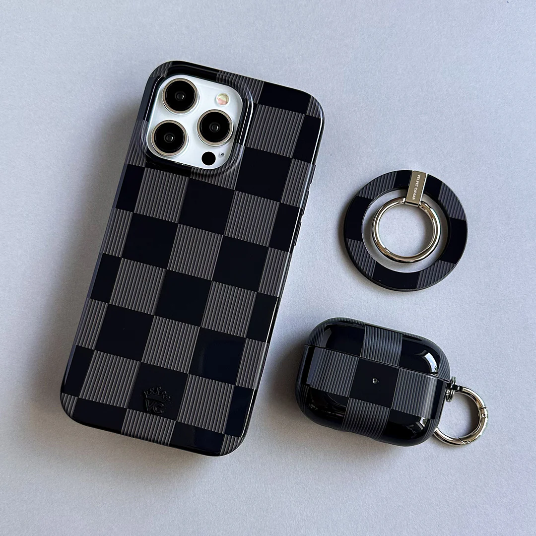 Noir Vibe Checkered AirPod Case - Image 7