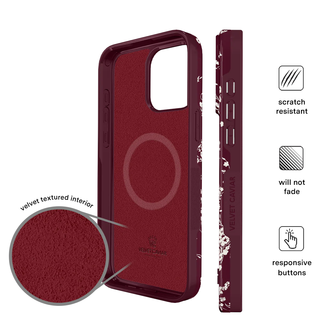 French Burgundy Floral iPhone Case - Image 36