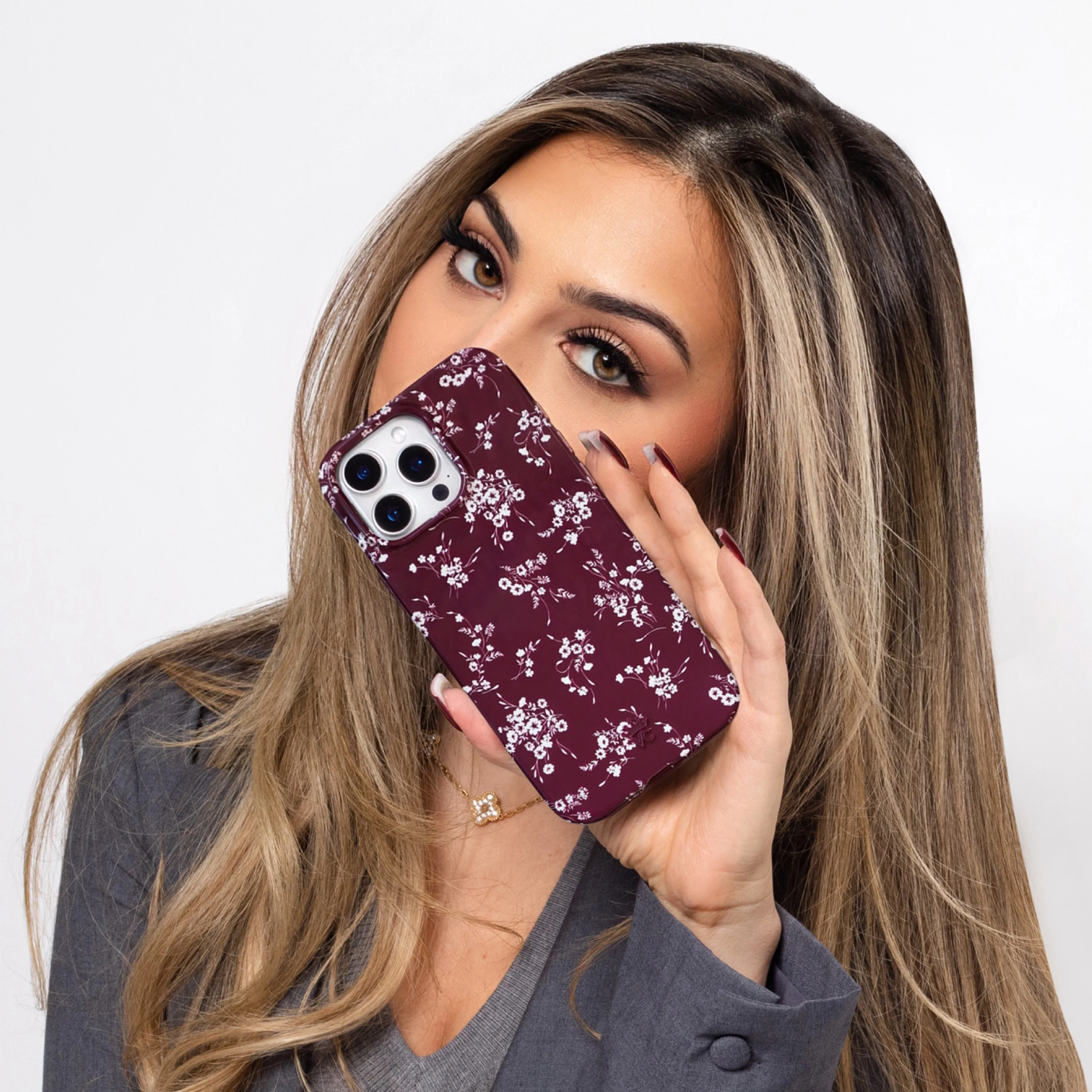 French Burgundy Floral iPhone Case - Image 50