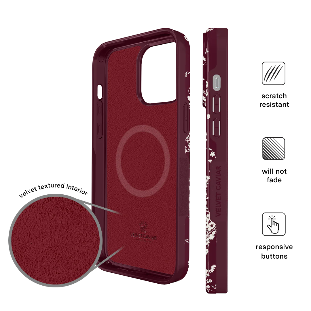 French Burgundy Floral iPhone Case - Image 84