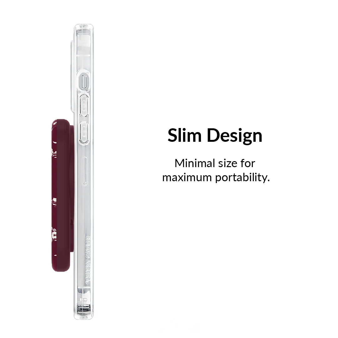 French Burgundy Floral MagSafe Battery Power Pack - Image 5