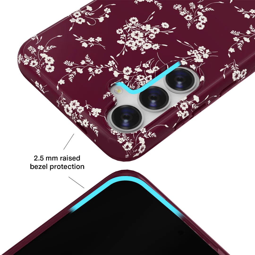 French Burgundy Floral Samsung Case - Image 3