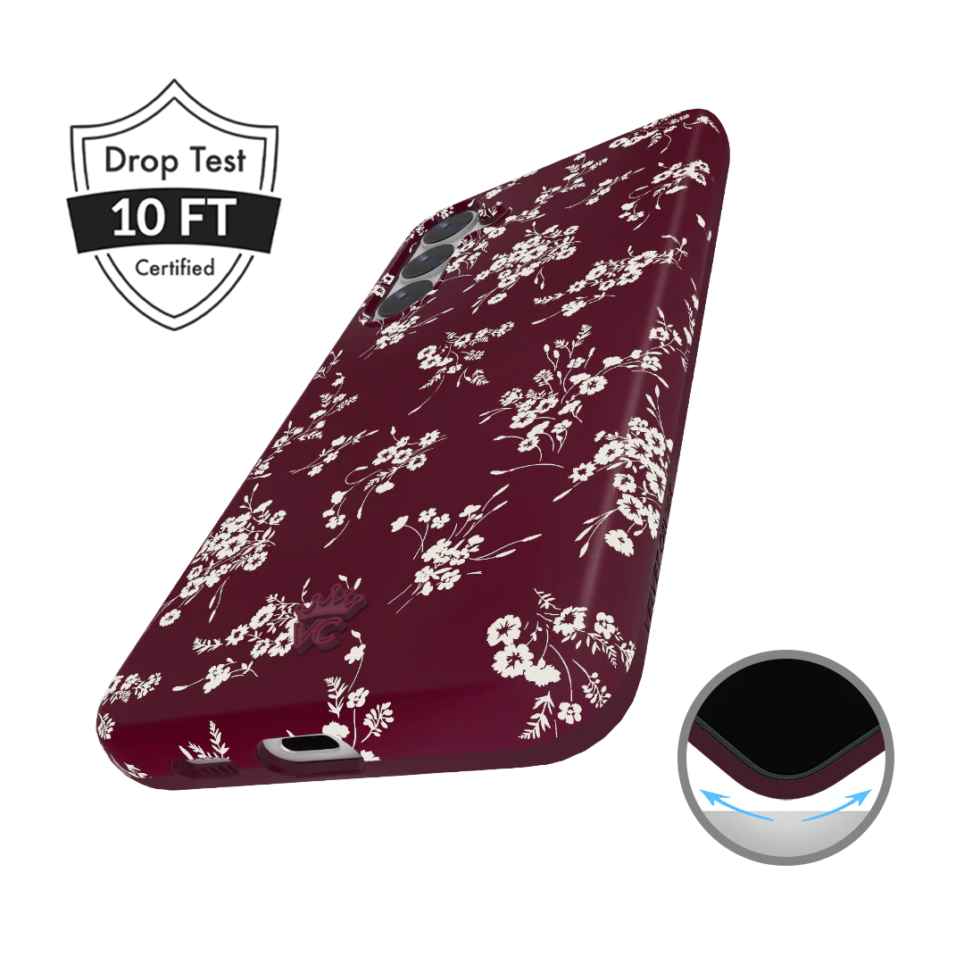 French Burgundy Floral Samsung Case - Image 5