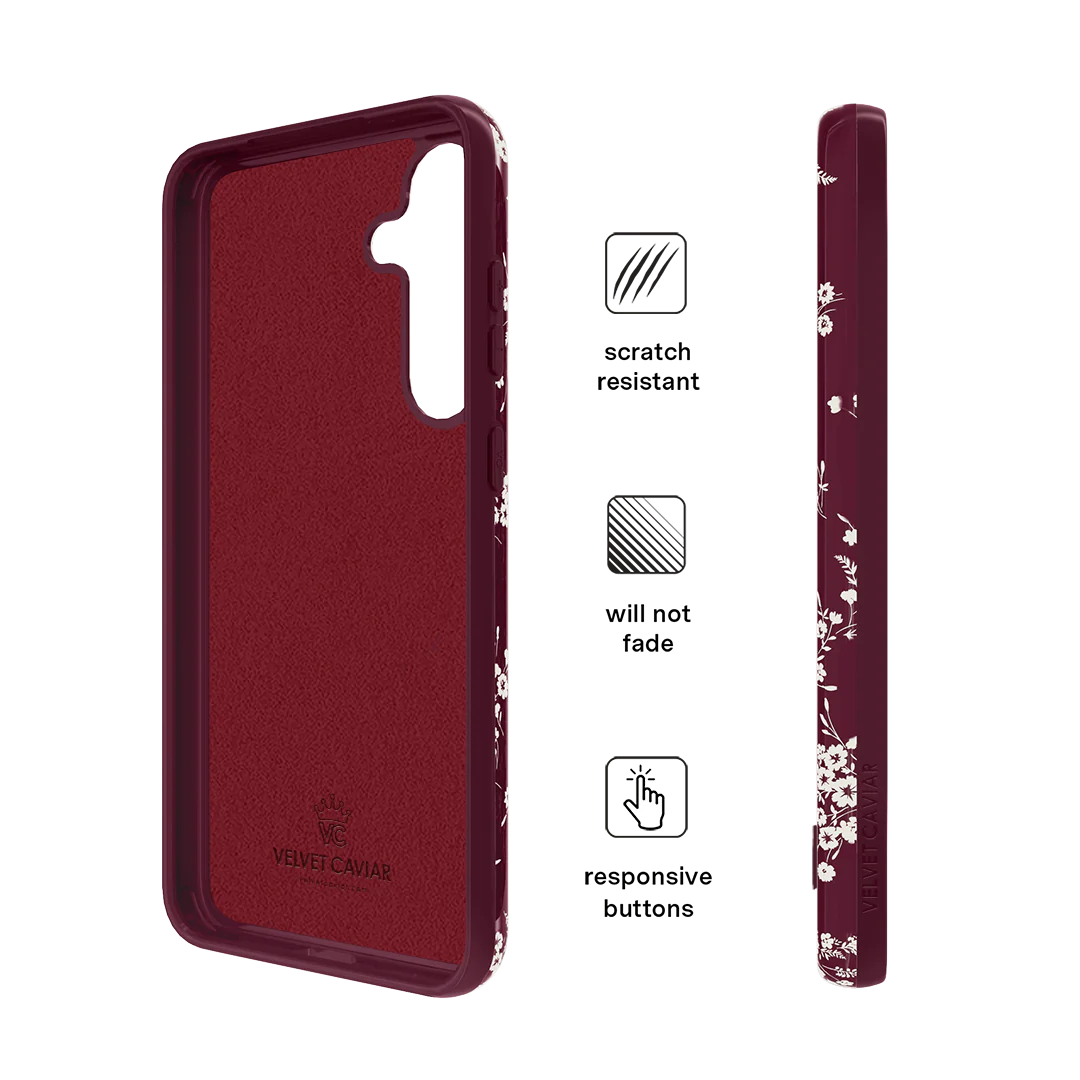 French Burgundy Floral Samsung Case - Image 6
