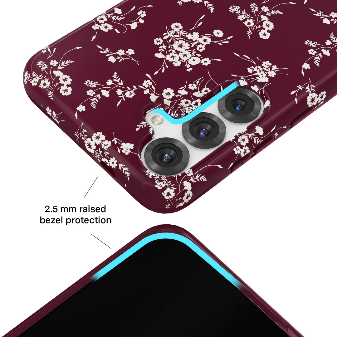 French Burgundy Floral Samsung Case - Image 62