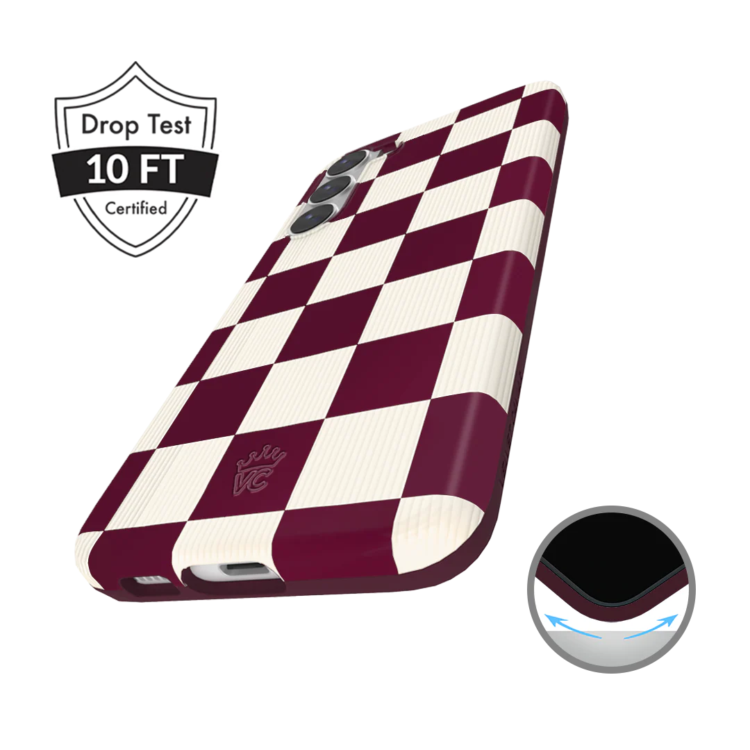 Burgundy Vibe Checker Samsung Case - Image 23
