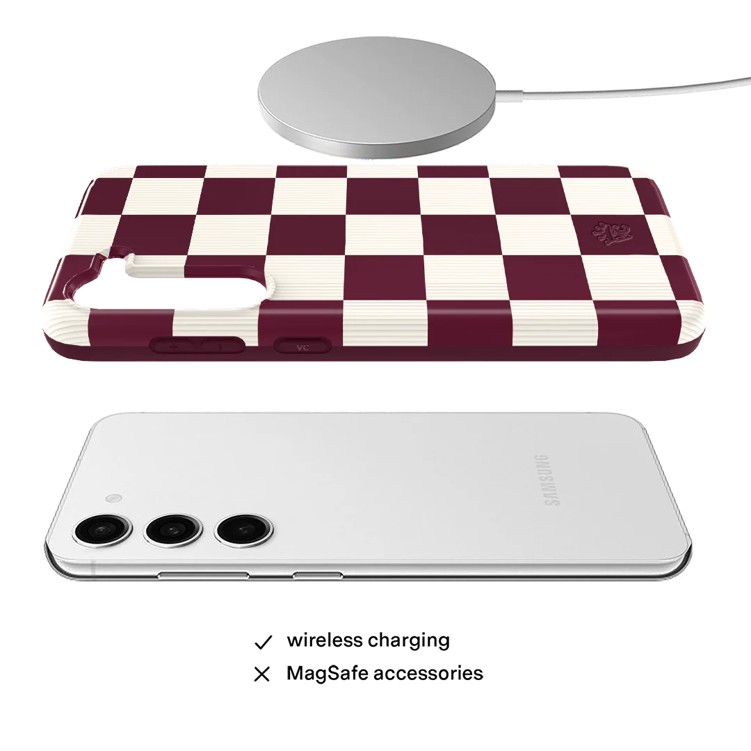Burgundy Vibe Checker Samsung Case - Image 28