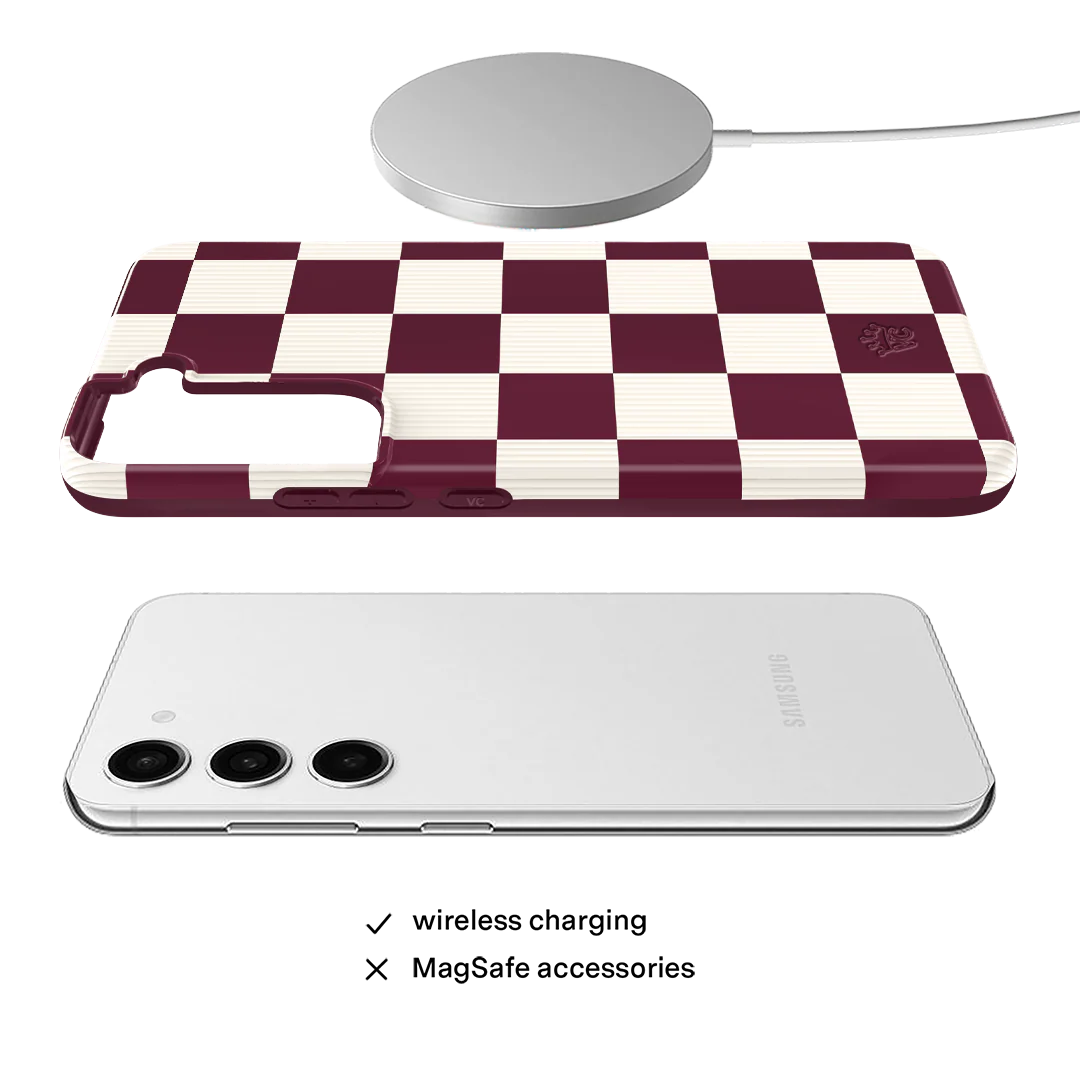 Burgundy Vibe Checker Samsung Case - Image 40