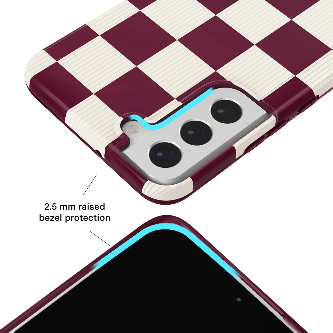 Burgundy Vibe Checker Samsung Case - Image 45