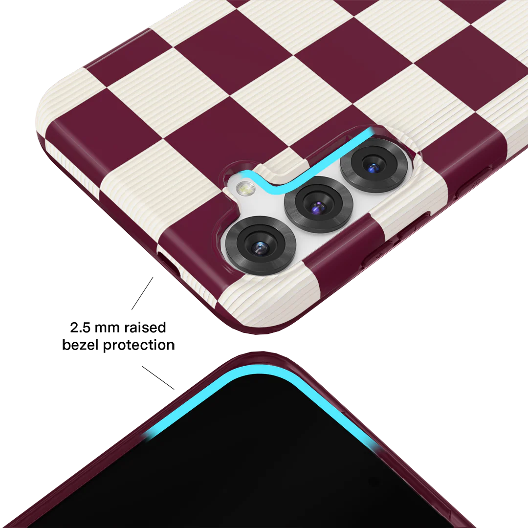 Burgundy Vibe Checker Samsung Case - Image 62