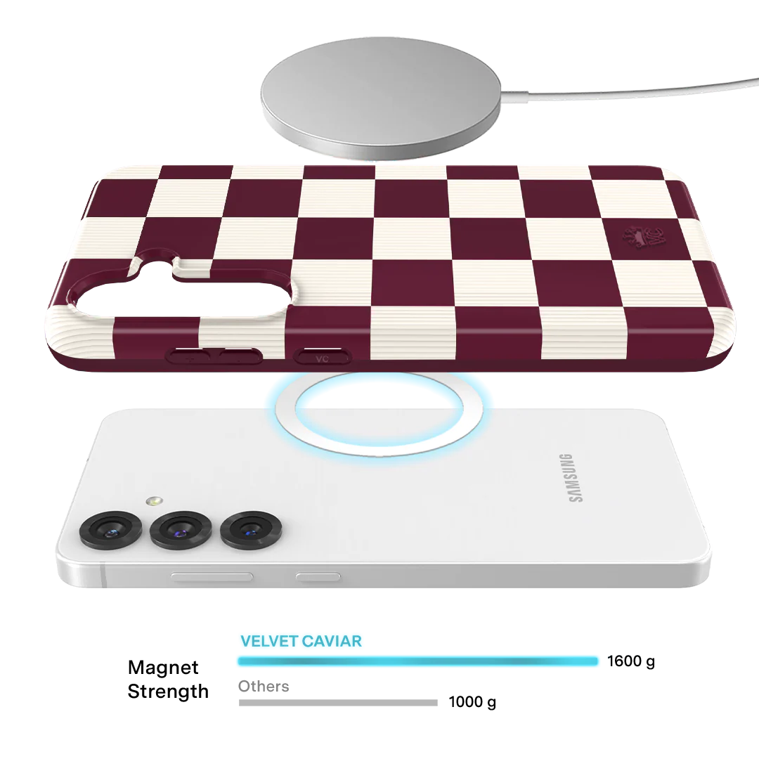 Burgundy Vibe Checker Samsung Case - Image 63