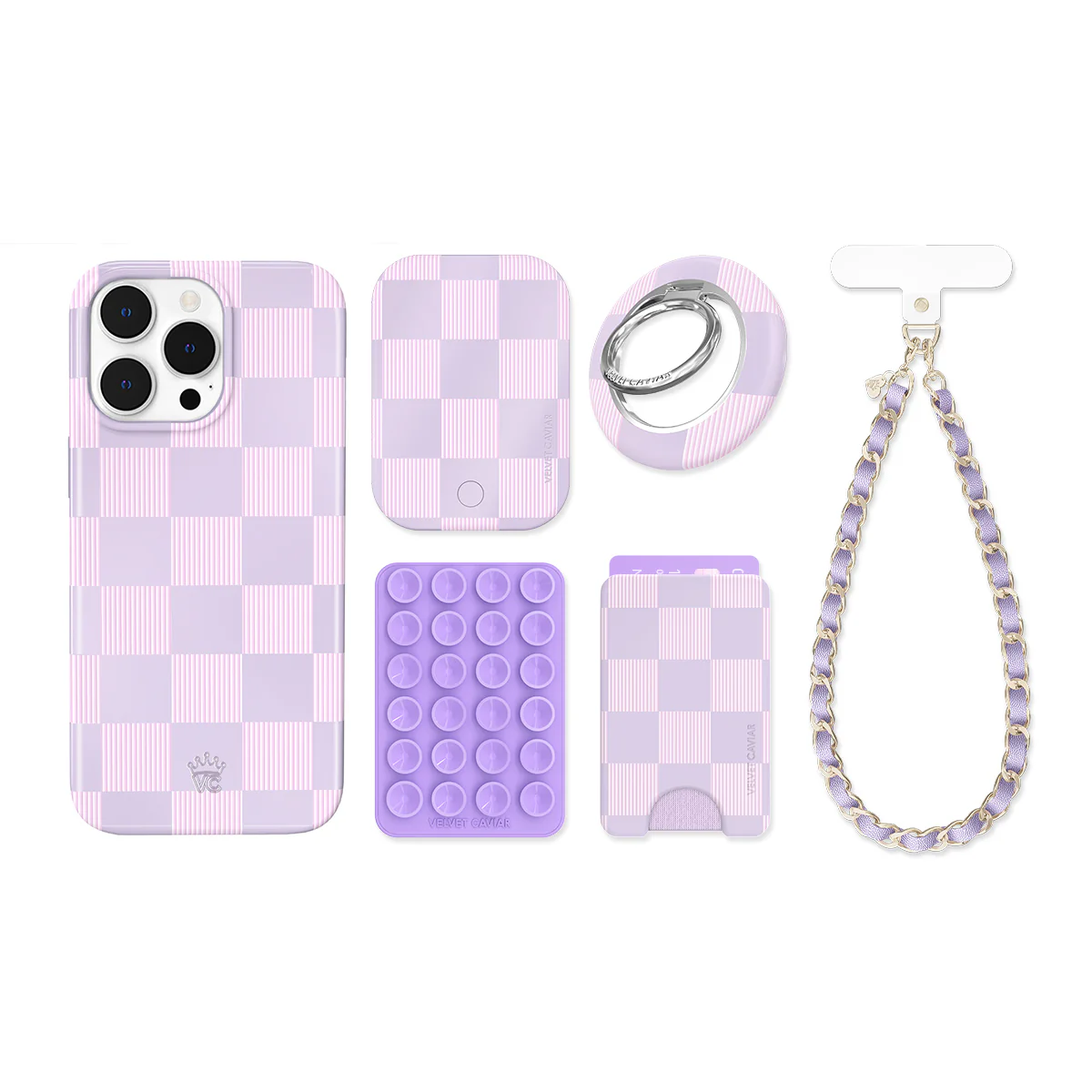 Lilac Vibe Checkered iPhone Bundle Set - Image 11