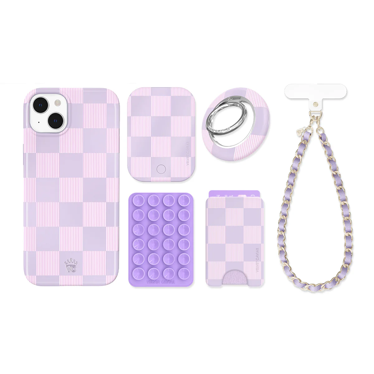 Lilac Vibe Checkered iPhone Bundle Set - Image 12