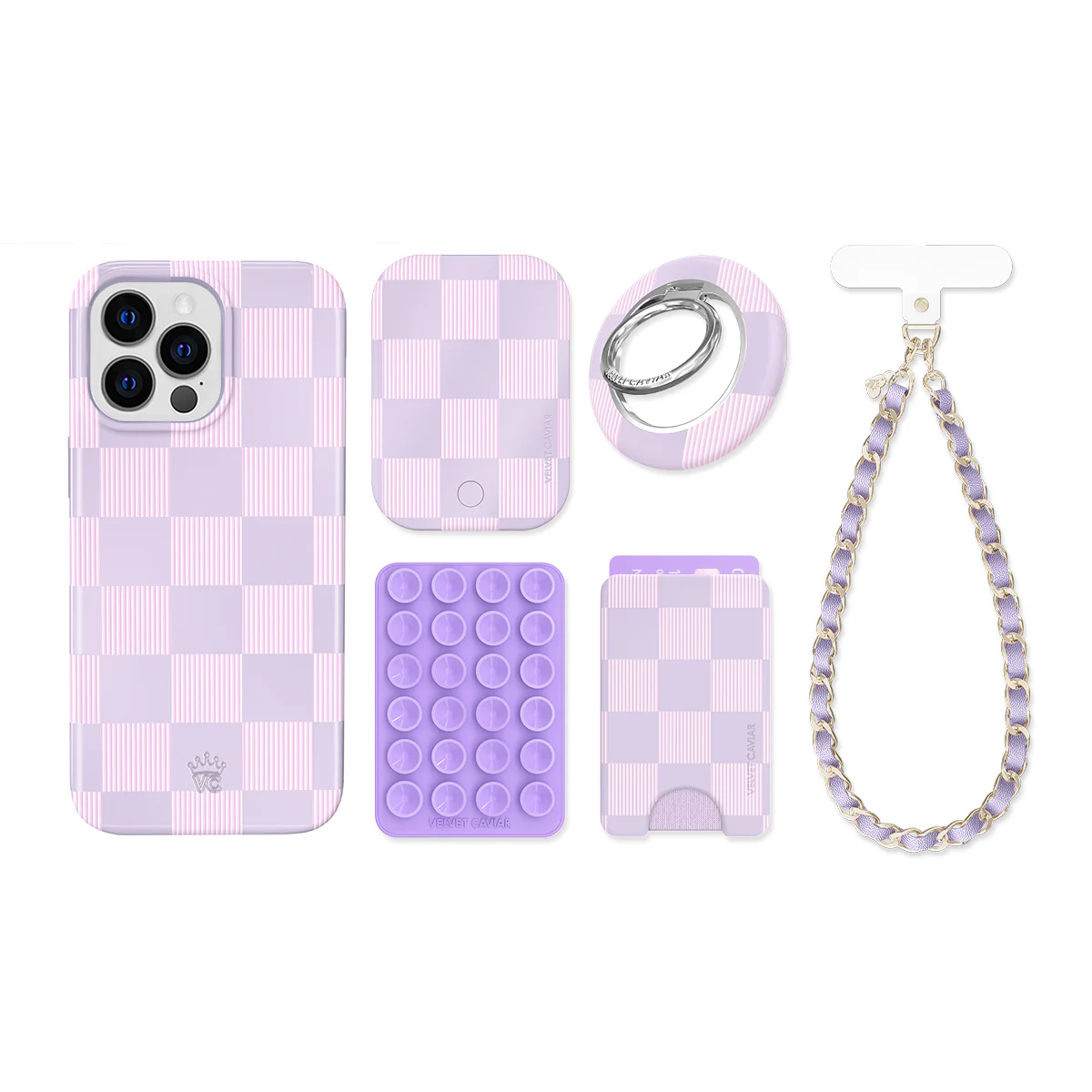 Lilac Vibe Checkered iPhone Bundle Set - Image 3