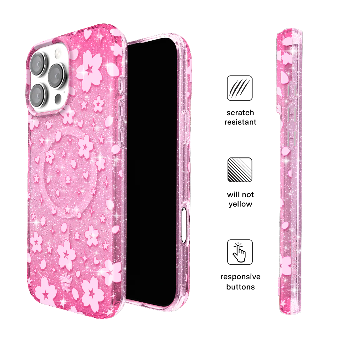 Cherry Blossom Glitter iPhone Case - Image 10