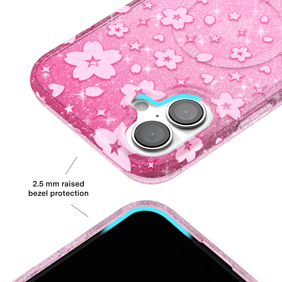 Cherry Blossom Glitter iPhone Case - Image 12