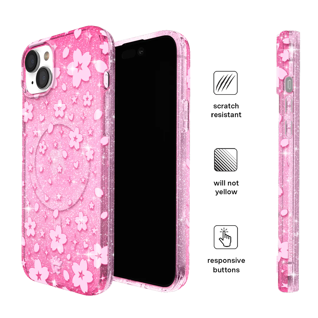 Cherry Blossom Glitter iPhone Case - Image 40
