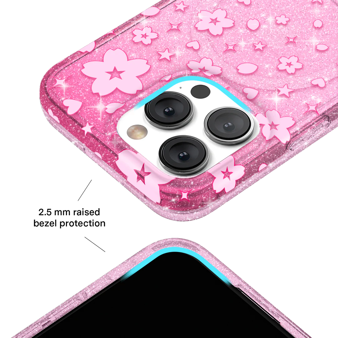 Cherry Blossom Glitter iPhone Case - Image 52
