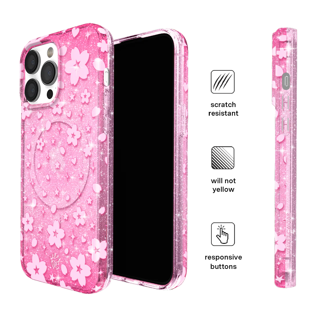 Cherry Blossom Glitter iPhone Case - Image 65