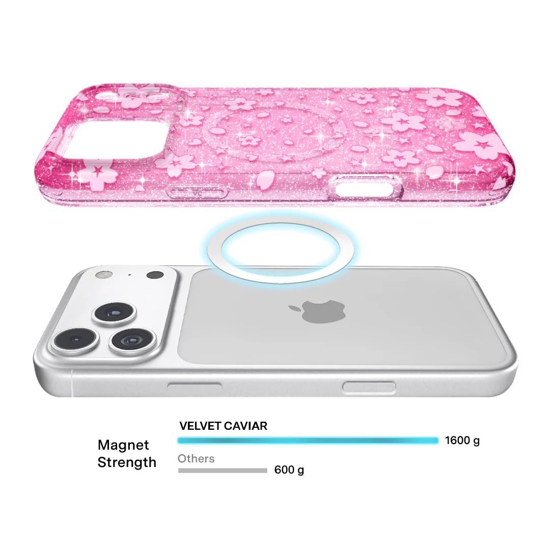 Cherry Blossom Glitter iPhone Case - Image 83