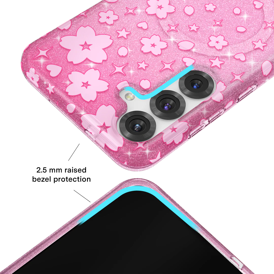 Cherry Blossom Glitter Samsung Case - Image 10