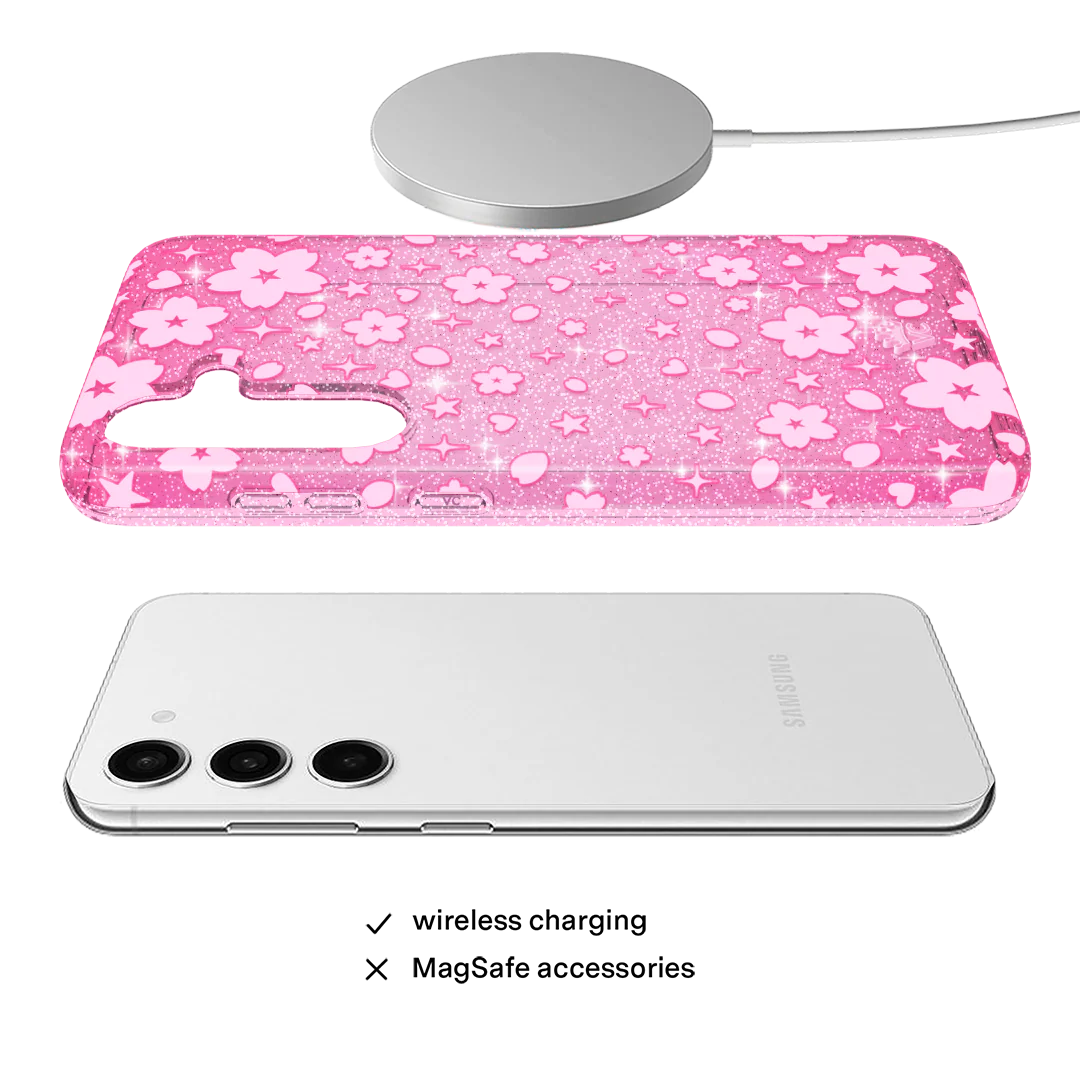 Cherry Blossom Glitter Samsung Case - Image 32