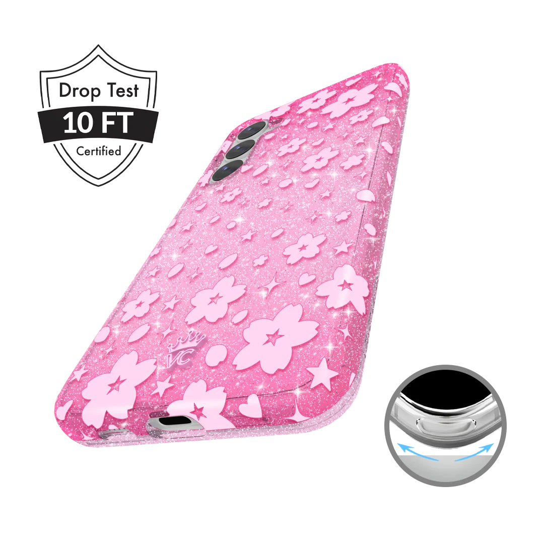 Cherry Blossom Glitter Samsung Case - Image 33