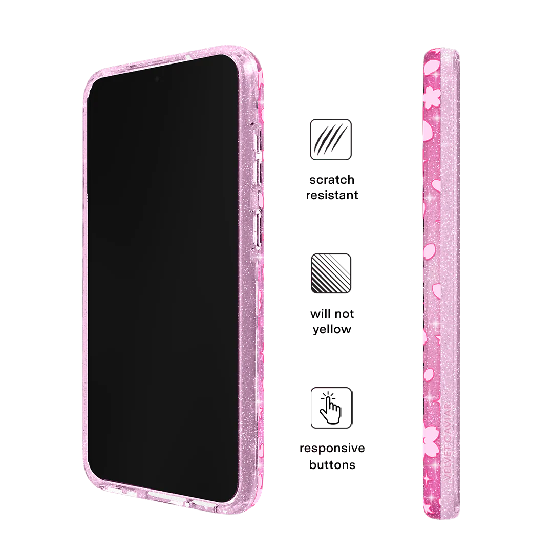 Cherry Blossom Glitter Samsung Case - Image 48