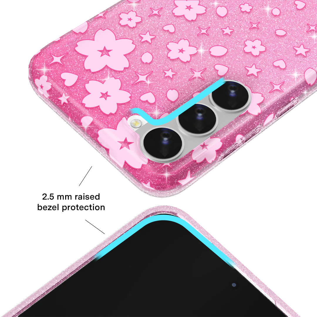 Cherry Blossom Glitter Samsung Case - Image 59