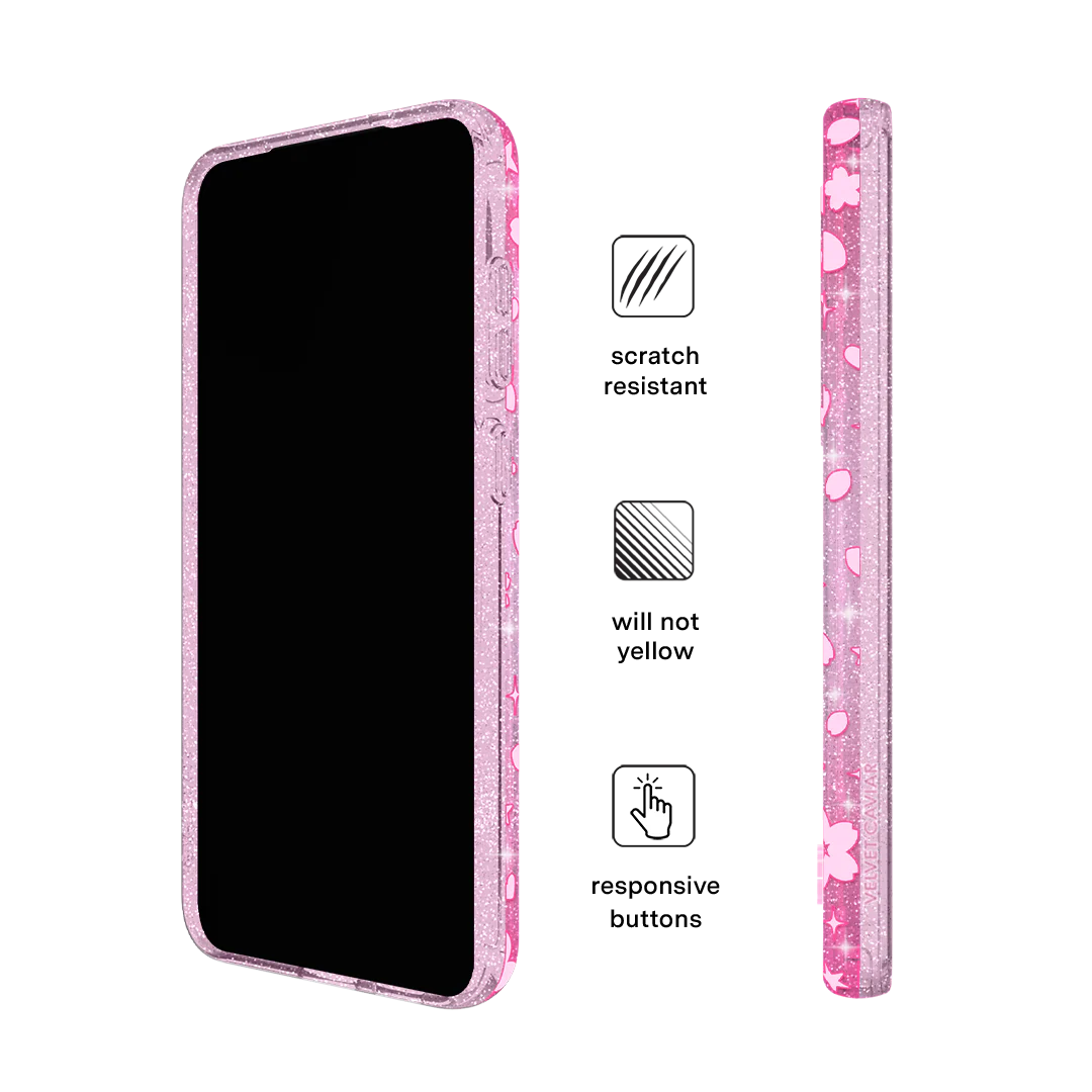 Cherry Blossom Glitter Samsung Case - Image 6
