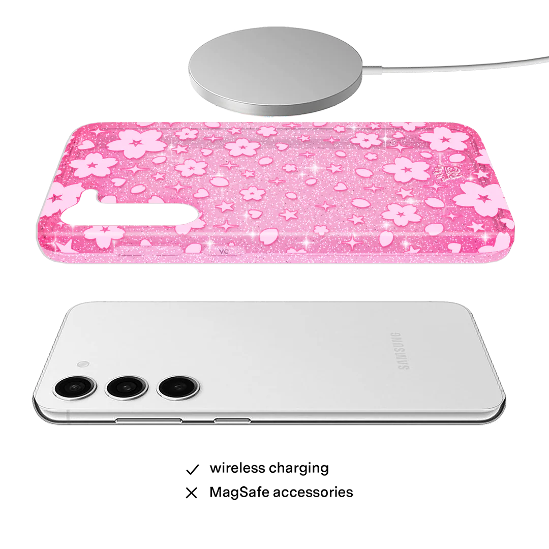 Cherry Blossom Glitter Samsung Case - Image 60
