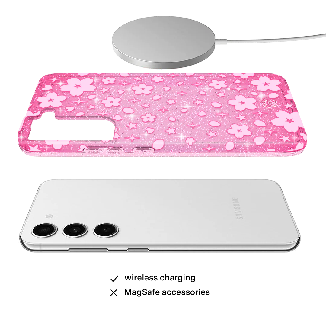 Cherry Blossom Glitter Samsung Case - Image 67