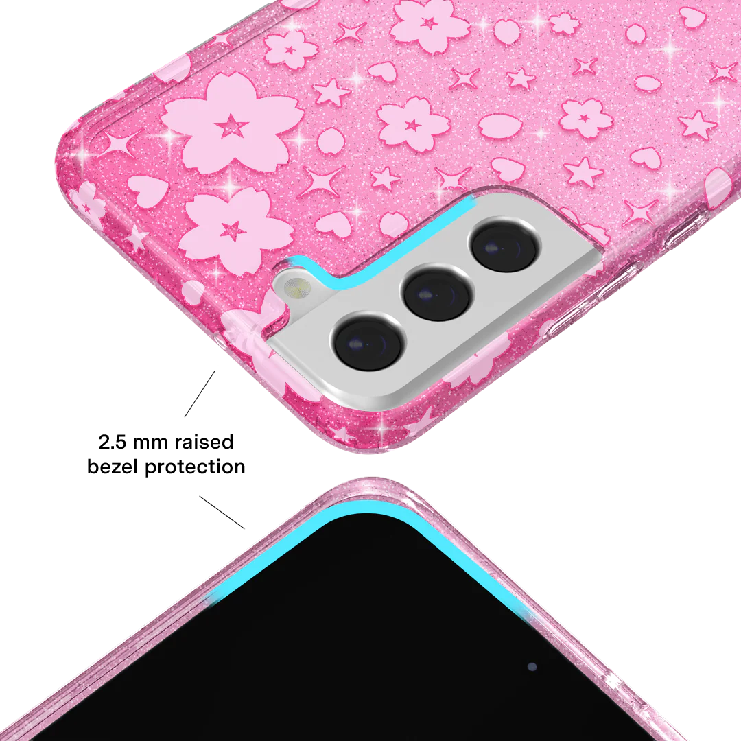 Cherry Blossom Glitter Samsung Case - Image 73