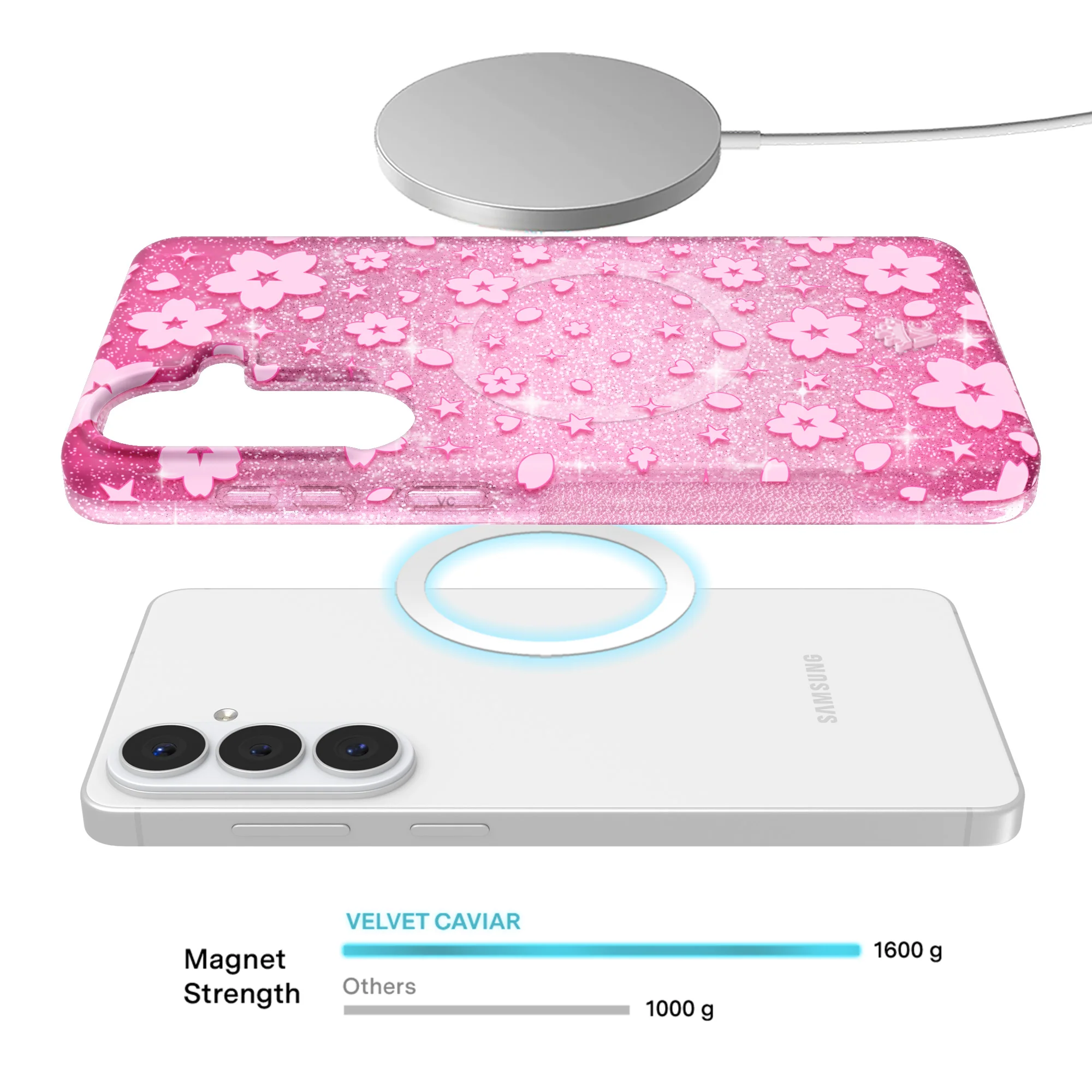 Cherry Blossom Glitter Samsung Case - Image 98
