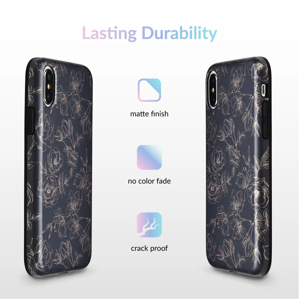 Floral Rose Gold Chrome iPhone Case - Image 10