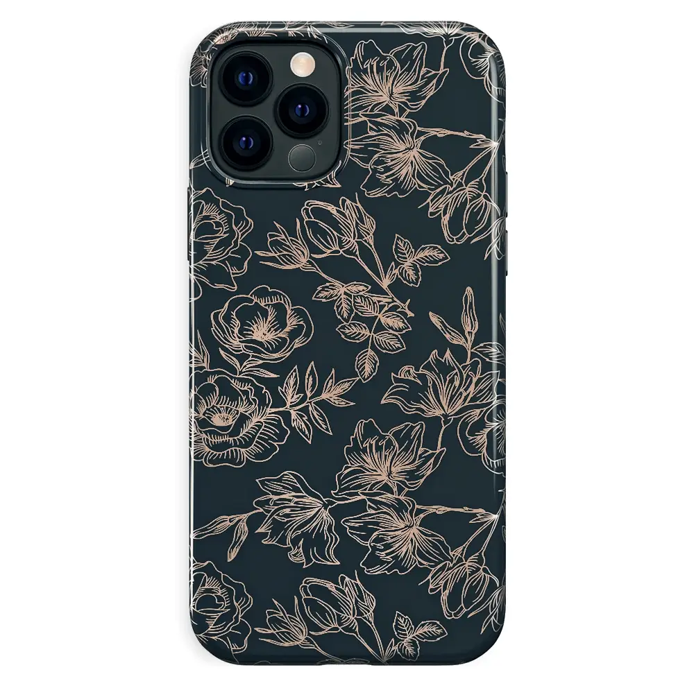 Floral Rose Gold Chrome iPhone Case - Image 102
