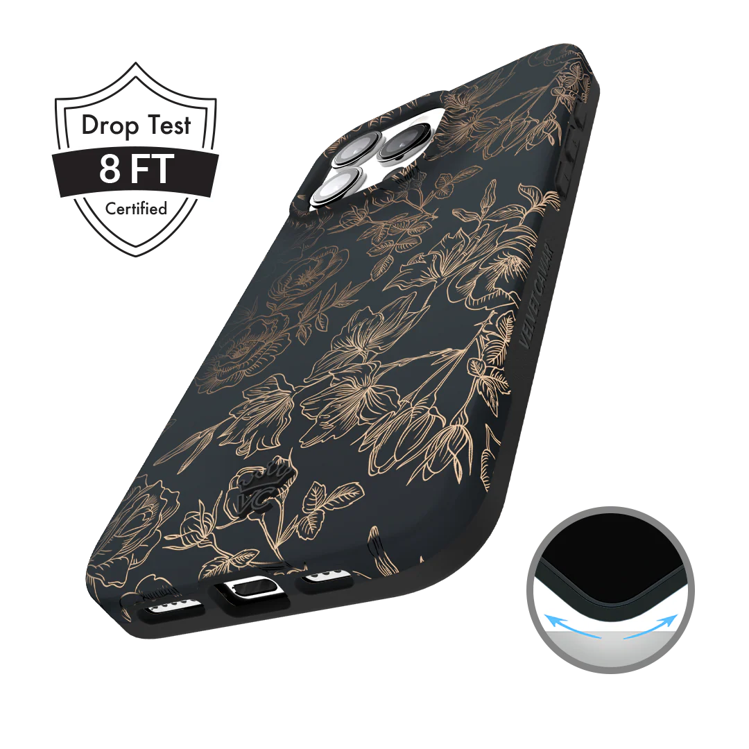 Floral Rose Gold Chrome iPhone Case - Image 153
