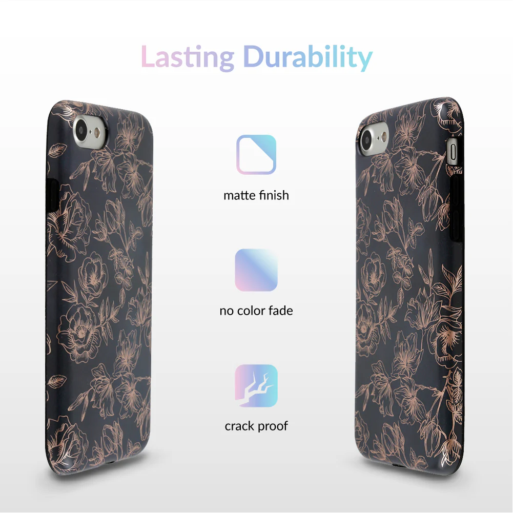 Floral Rose Gold Chrome iPhone Case - Image 16