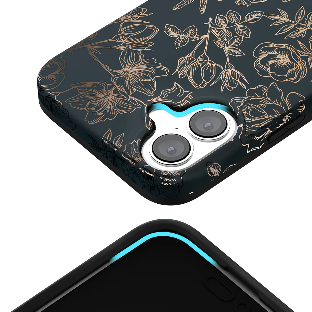 Floral Rose Gold Chrome iPhone Case - Image 166