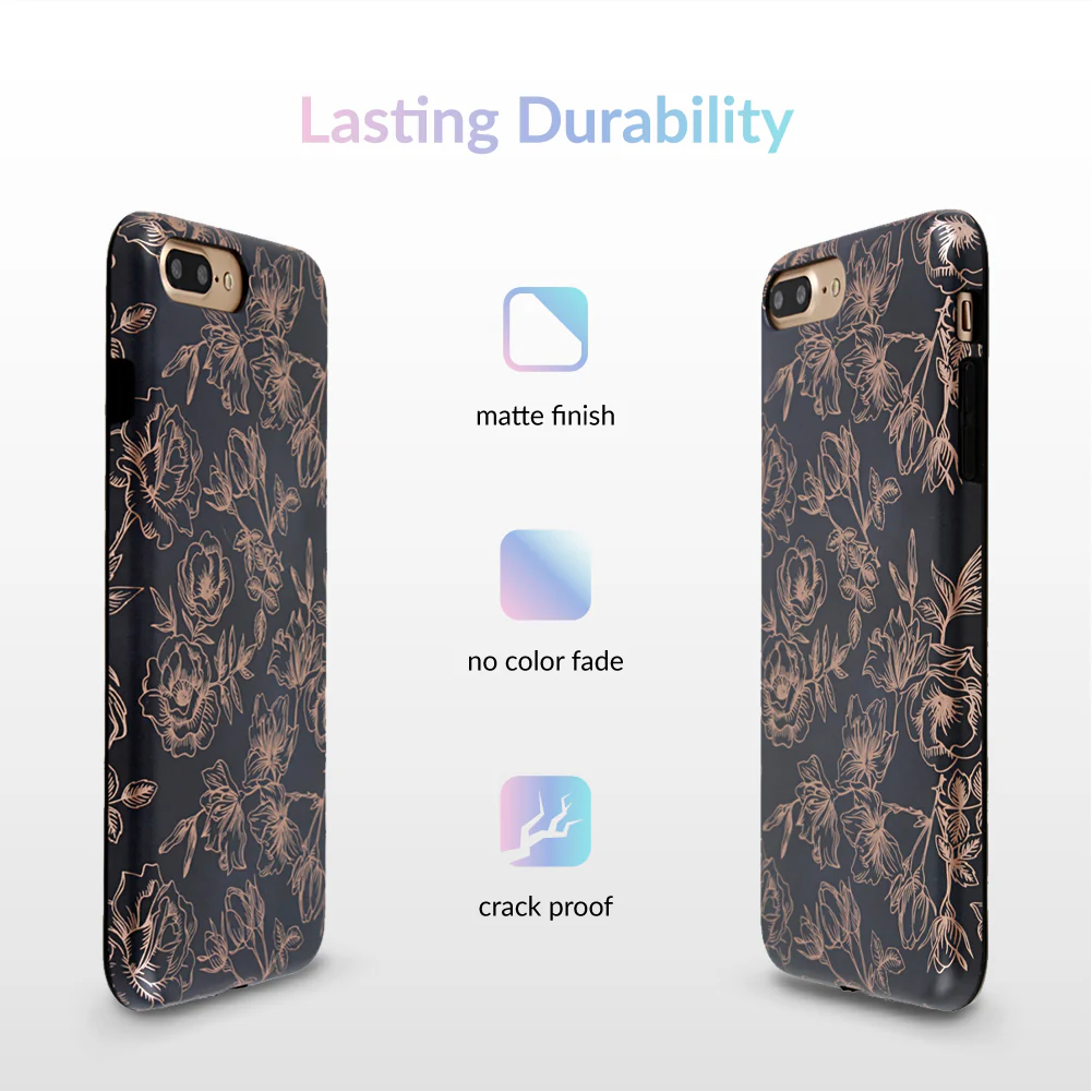 Floral Rose Gold Chrome iPhone Case - Image 28