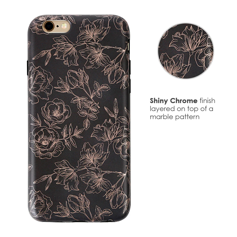 Floral Rose Gold Chrome iPhone Case - Image 35